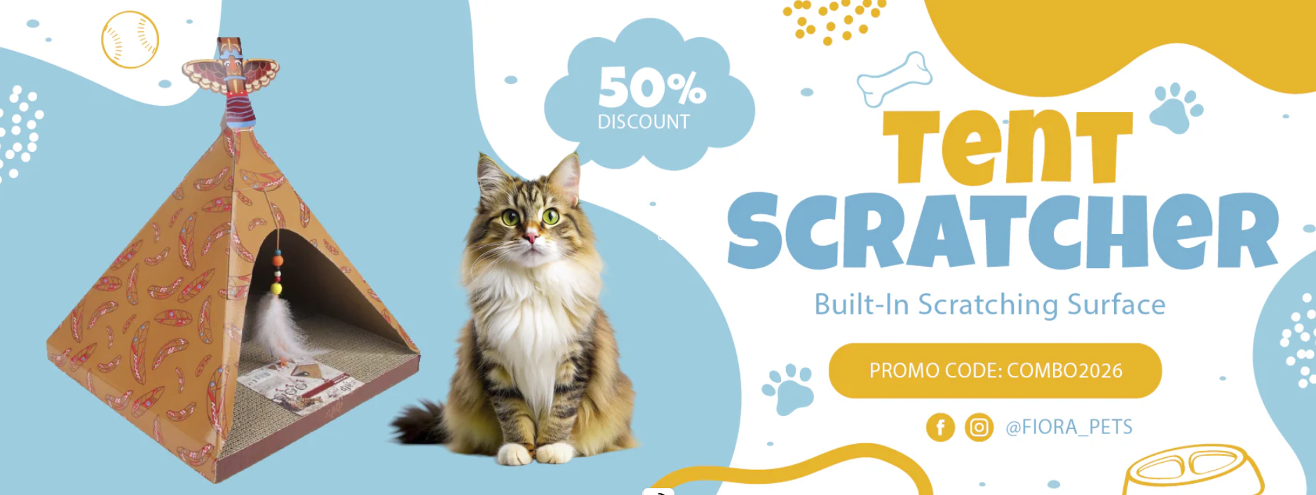 50% Discount on Tent Scratcher at Fiora Pets Qatar